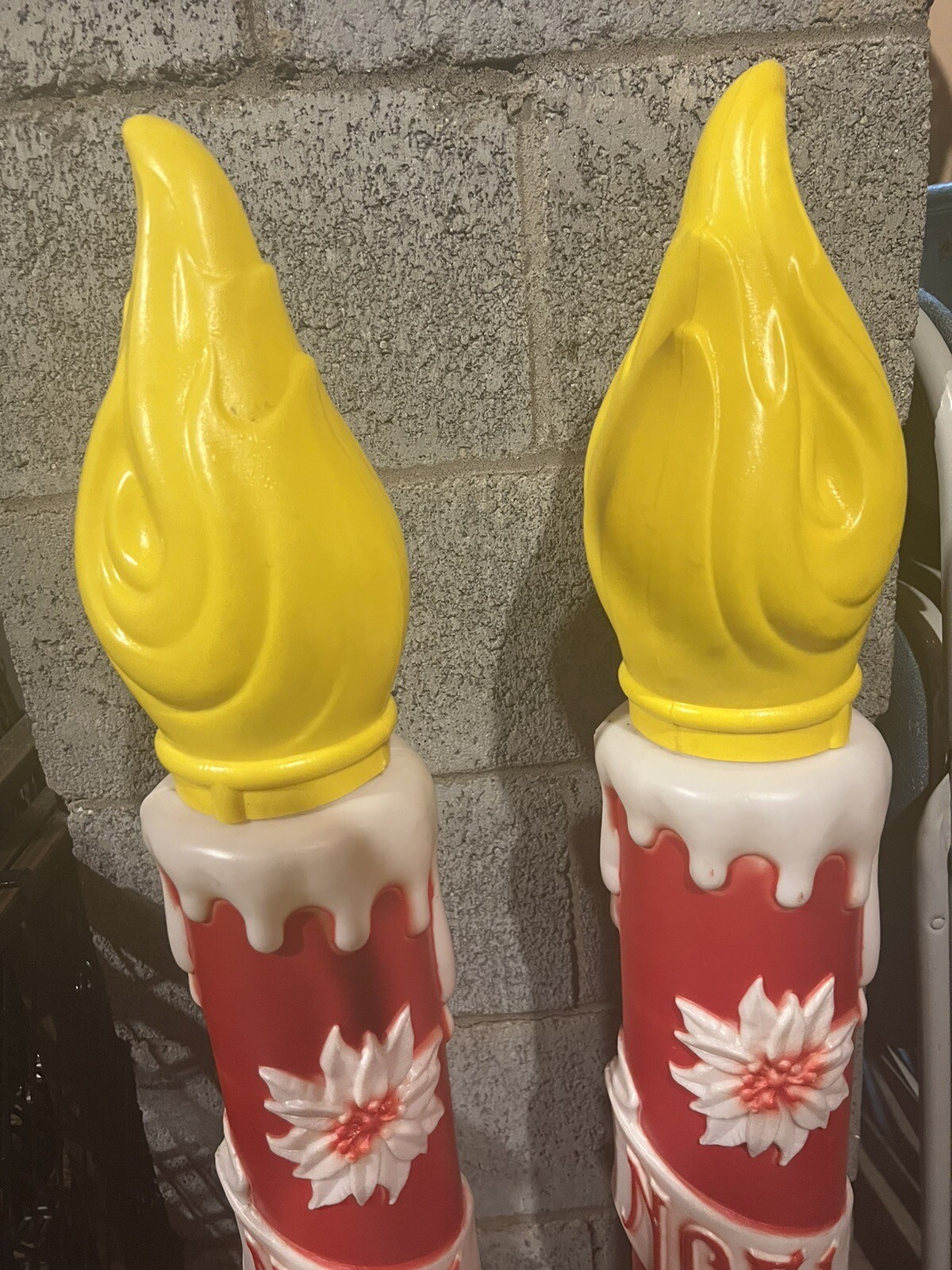 PAIR OF VINTAGE EMPIRE BLOW MOLD CHRISTMAS NOEL CANDLES 38" 1973 eBay