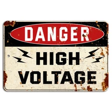 DANGER High Voltage Rustic Metal Sign for Home or Office Decor