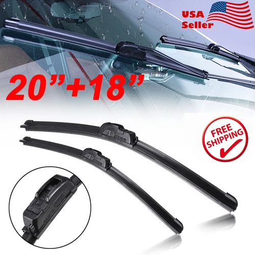 20" & 18" Bracketless Windshield Wiper Blades J-HOOK OEM QUALITY - Imagen 1 de 7