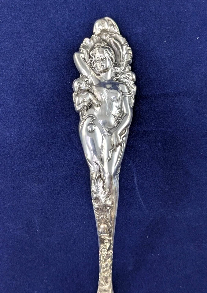 Antiguo cucharón de salsa REED & BARTON 'Love Disarmed' 1899 6,75", TOTALMENTE NUEVO Foto 2 de 4