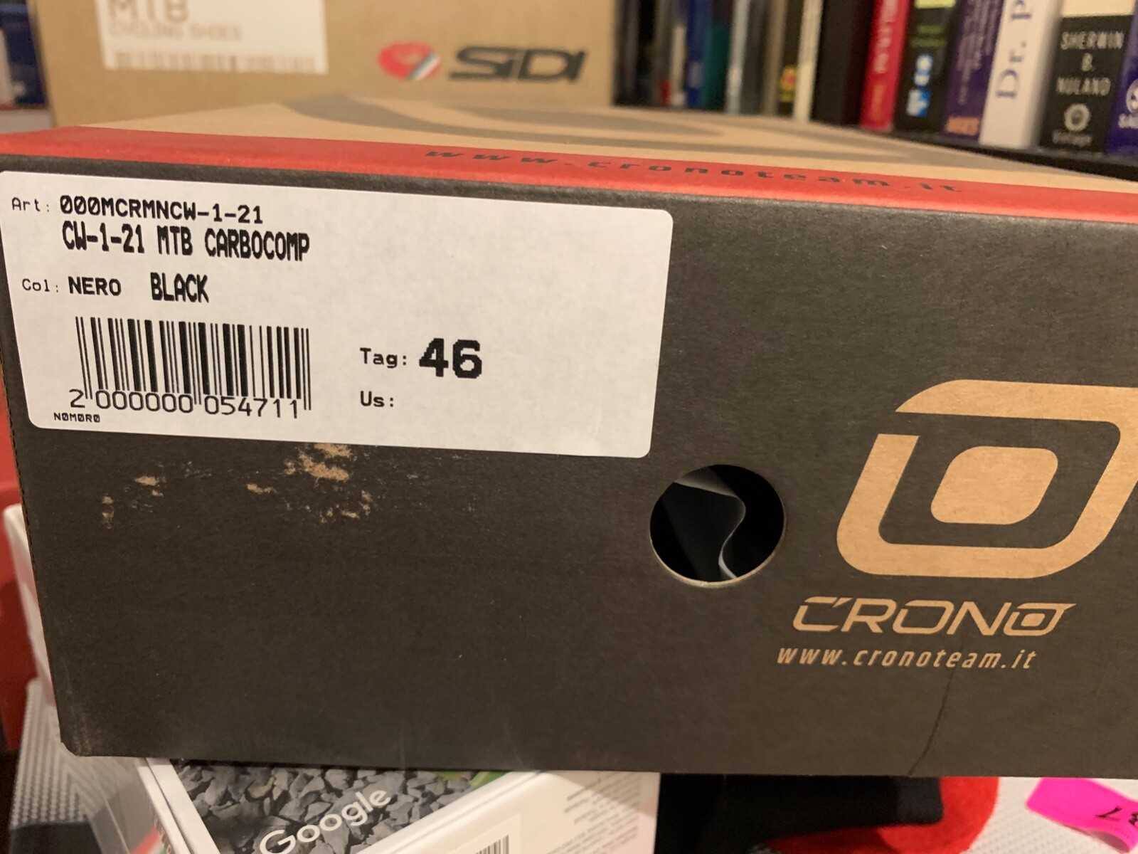 CRONO CW-1-21 MTB Carbocomp cycling shoes sz 46, Black color - New