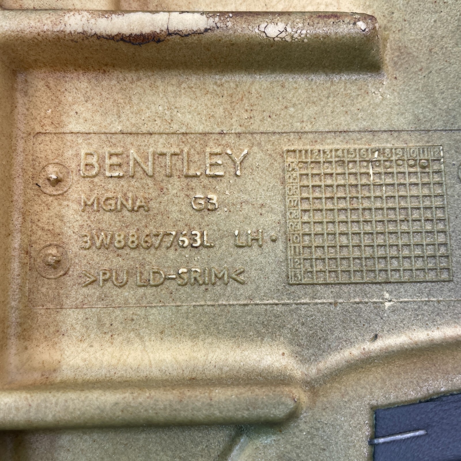 Bentley Continental GT Coupe 2003-2010 OEM Rear Left Interior Shelf Cover Trim