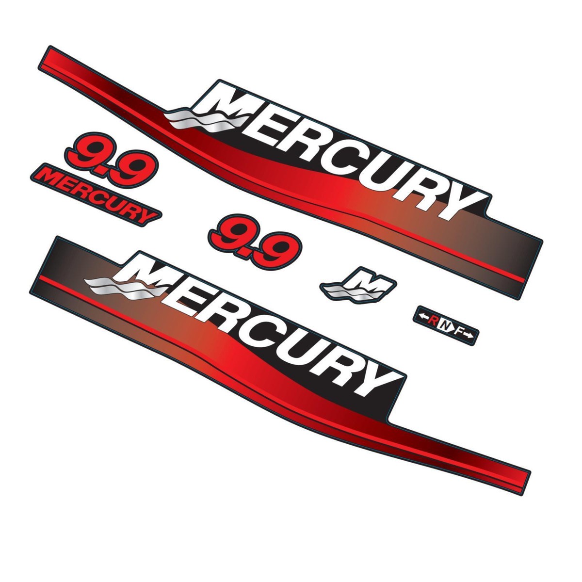 Mercury 115HP Outboard Decals – Reproduction Sticker Set – 881649A01 – Red – East-Power-Marine