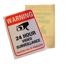 CCTV Warning Security Camera Stickers, Signs, PACK OF 5