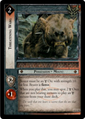 LOTR TCG ROS Rise of Saruman THREATENING WARG 17U91 NM/M