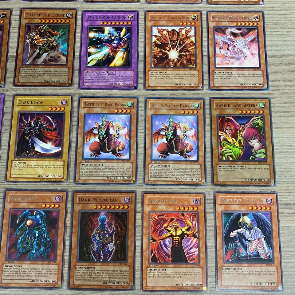 65 X YUGIOH! EFFECT & CREATURE 1996 FOIL EMBOSSED CARDS TCG CARD GAME