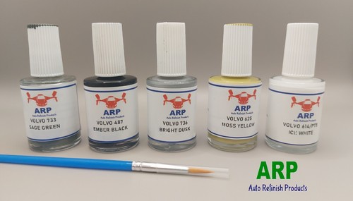 Volvo Touch Up Paint - Passion Red Code 612, Single Stage Brush-On Paint For Scratches & Chips