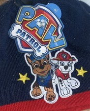Nickelodeon Paw Patrol Kids Blue Knit Hat Beanie  Mittens Set Chase  Marshall