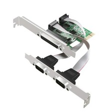 2 PORTS RS-232 Serial Port  DB25 Printer Parallel Port to PCI-E Card Adapter