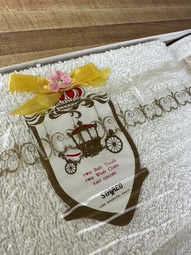 Vintage Starco His & Hers Gift Towels New In Box - Picture 10 of 13