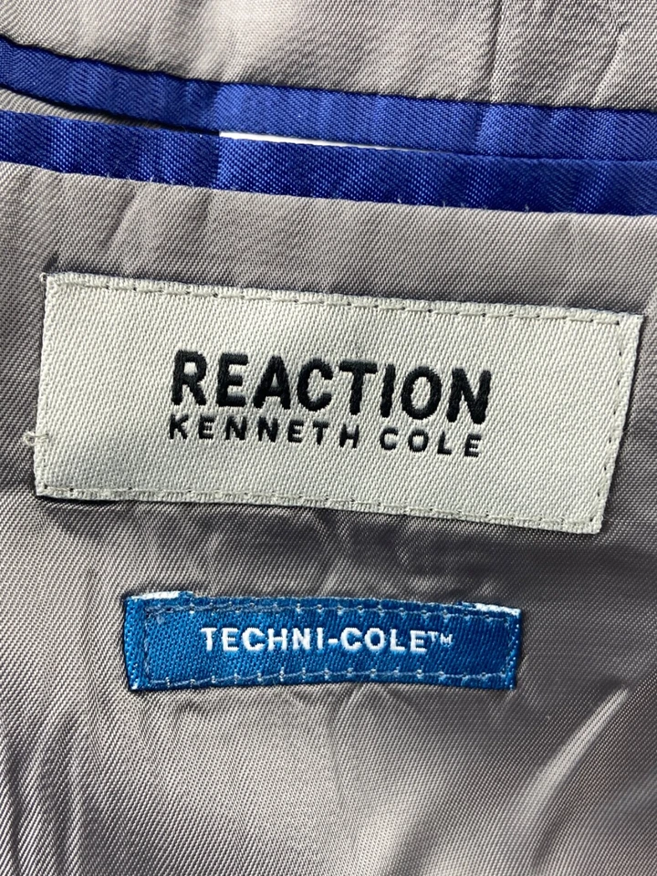 KENNETH COLE REACTION Mens 42R Gray Check Soft 2 Piece Suit W/ Dress Pants 35x32 - Image 2 of 4