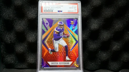 2020 Phoenix Fire Burst #111 Justin Jefferson Vikings RC Rookie PSA 10 GEM MINT