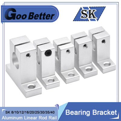 SK8-SK40 Aluminum Linear Rod Rail Shaft Guide Support Bearing Bracket ...