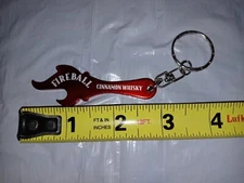 FIREBALL Whiskey New Unused Promo Metal Bottle Opener Keychain Key Ring Chain