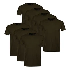7 Pack Mens Stay-Tucked 100% Cotton Crew T-Shirts, Best Undershirts XLarge Black
