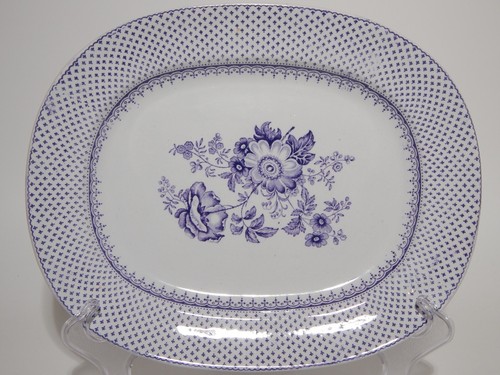 Antique Rare Staffordshire Ceramic Tray Primavesi 1860 Ermine Border Purple - Picture 3 of 7