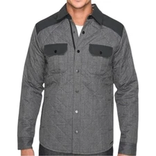 Smartwool Men's Gray Merino Summit County Quilted Shirt Jacket Size Large EUC