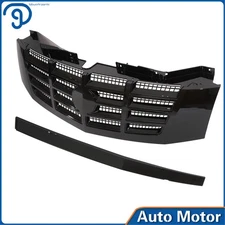 Gloss Black Front Grille Assembly & Upper Trim For Cadillac Escalade ESV 2007-14