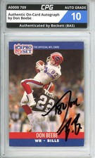 Authentic On-Card Autograph Signed by Don Beebe CPG Auto Grade 10