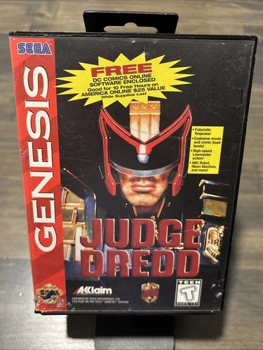 Judge Dredd Sega Genesis 1995 w/ Case & Tab | No Manual Untested