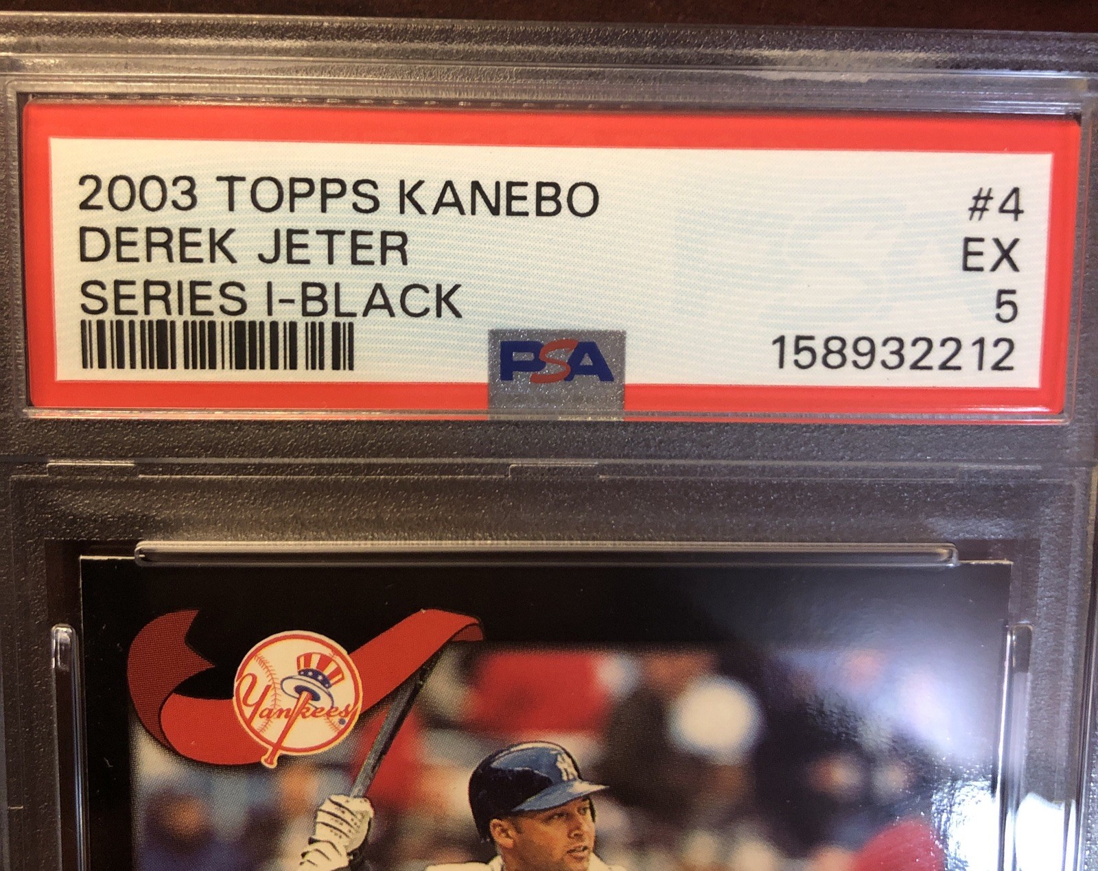 2002/2003 TOPPS KANEBO JAPAN BLACK PARALLEL #4 DEREK JETER SSP PSA 5 EX POP 1 view 4