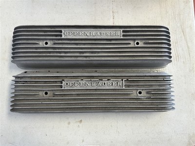 PAIR used OFFENHAUSER VALVE COVERS for 1949-1956 OLDS 303 & 324 stamp #3285 3286