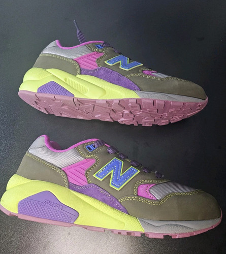 New Balance Stray Rats x 580 Dark Moss Cosmic Grape Pink Blue Size:9M - Bild 6 von 8