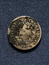 Monnaie Argent Demi-Franc NAPOLÉON Ier - 1808 D (Lyon) - Tête Laurée - Rare