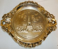 LOT DE 2 CENDRIERS VINTAGE SOUVENIR PARIS FRANCE METAL