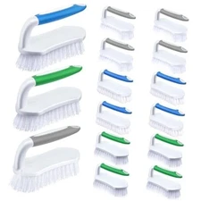  Pcs Scrub Brush for Cleaning with 12 Gray Handle, Green Handle, Blue Handle