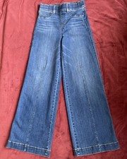 Spanx Wide Leg Front Seam Pull On Jeans in Vintage Indigo Size S/ P