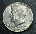 1980 D Kennedy Half Dollar .50 Cent Coin Avg Circ