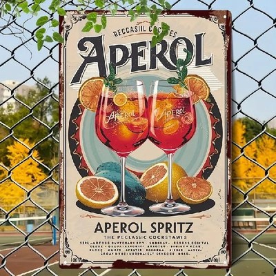 Blechschild Aperol Spritz Cocktail Nostalgie Vintage Metallschild TEL2639