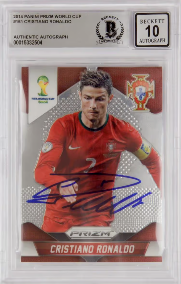 Cristiano Ronaldo Signed Panini 2014 Prizm World Cup #161 – BGS 10