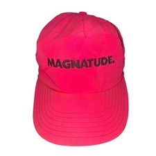 Vintage MAGNATUDE Neon Pink Nylon Snapback Baseball Cap Made in USA One Size