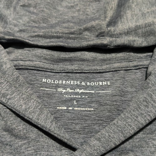 Holderness Bourne Felpa con Cappuccio Uomo L Grigio Blu Vestibilità Sartoriale Pullover Leggero Logo - Foto 4 di 9