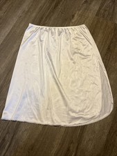Vassarette Lace Nylon 24" White Half Slip 11-122 Size L Lace Trim