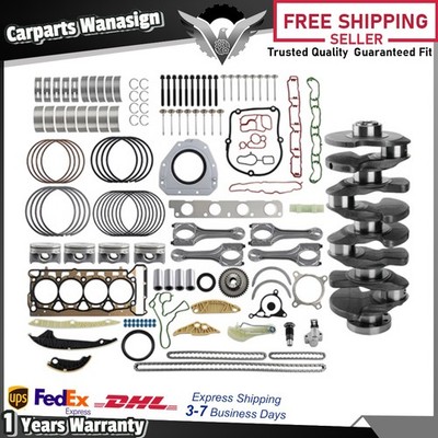 Crankshaft Pistons Engine Overhaul Set For Audi A4 A5 A6 Q5 VW EOS CC Golf 2.0L