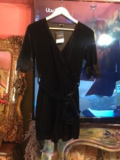 NEW Topshop black velvet playsuit / dress size 10 short sleeve new with tags