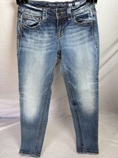 Miss Me Jeans Women's Blue Chloe Boot Mid Rise Slim Fit Size 26 Denim