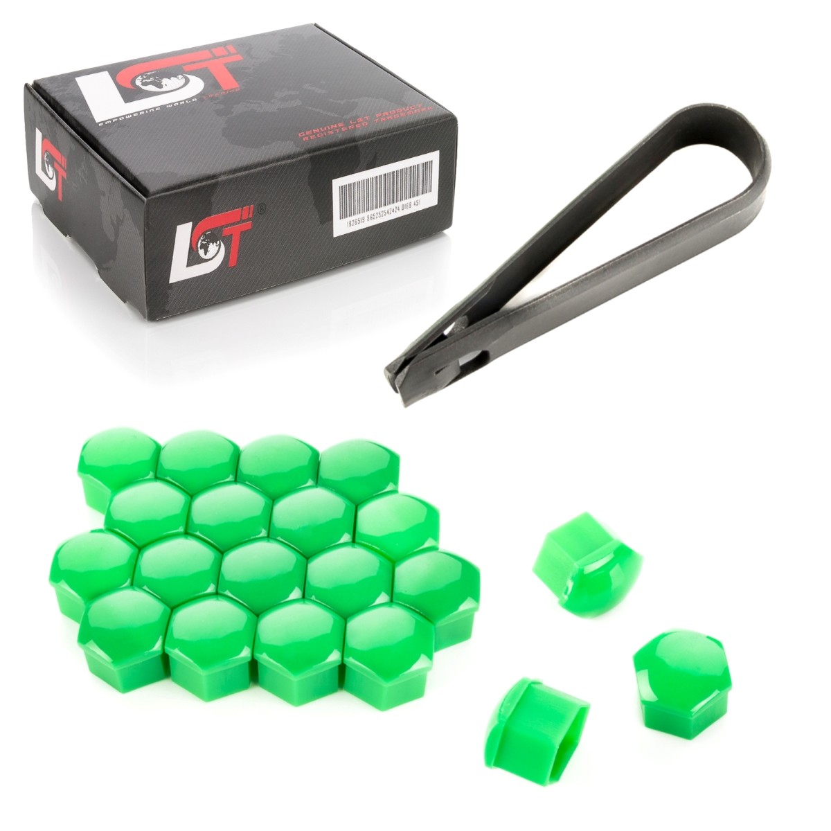 20X Wheel Nut Caps Set Green 17 Mm For PORSCHE