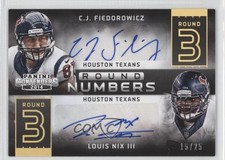 2014 Panini Contenders Round Numbers 15/25 CJ Fiedorowicz Louis Nix III Auto 0f8