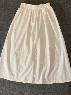 Jolie & Joy Skirt Womens L White Full Circle Gathered Elastic Waist Midi A-Line