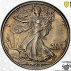 1944 MS64 PCGS Walking Liberty Half Sunset Toned Trueview Gold Shield