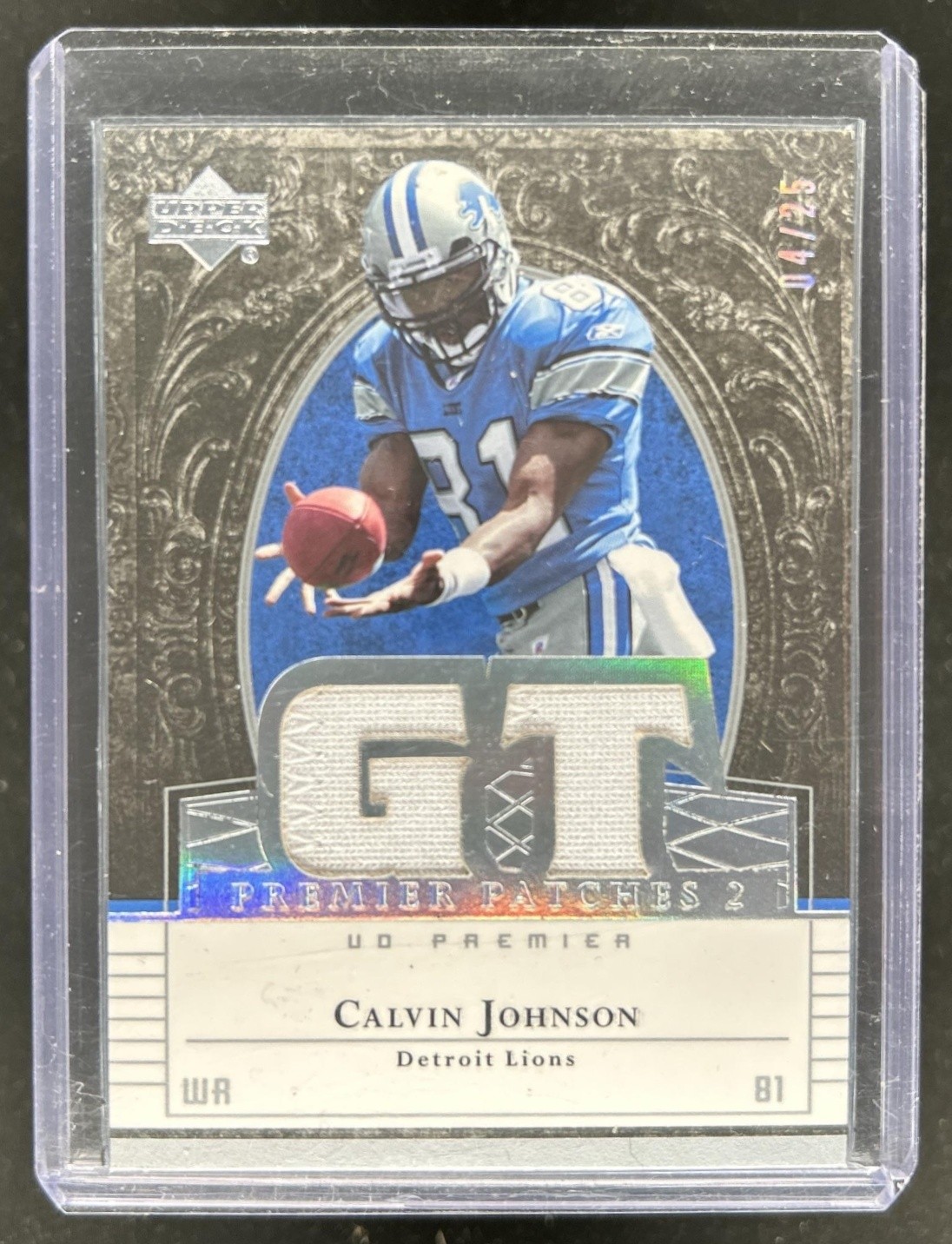 Calvin Johnson Upper Deck Premier Patches 2 #PP2CJ Platinum