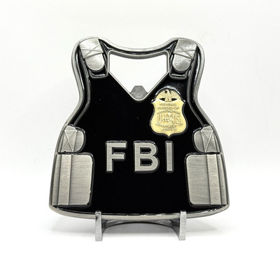 CHALLENGE COIN - FBI Tactical Bulletproof Police Vest and Bottle Opener