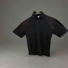 VERTX Pro Recon Flex Tactical Shirt Mens Medium SS Black Zip-Front Pockets