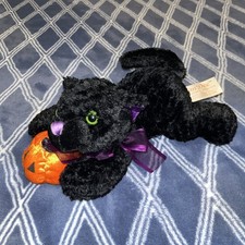 Dan Dee Collectors Choice Black Cat Halloween Pumpkin Plush Stuffed Animal 7B
