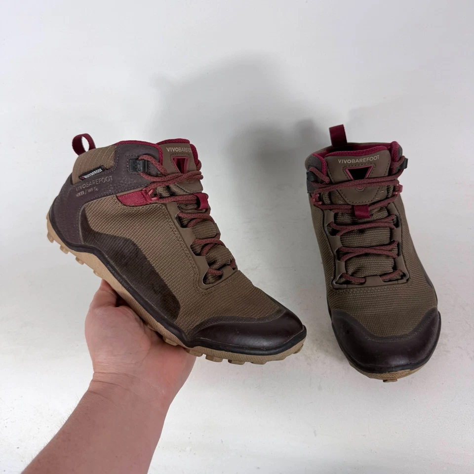 Vivobarefoot Hiker FG Wanderschuh Damen 7 braun Schnürschuh wasserdicht Outdoor