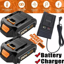 2PACK For Worx WA3575 20V PowerShare 2.0 Ah Battery / Charger 20 Volt WA3520
